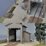 Locomotora de madera de vía única con diorama (trabajador) Especial completada: Yoichi Miyashita prepintada, vía HO de 16,5 mm (1:80)