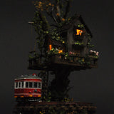 Tree House Line #1 "Red Train and Brown Tree House" : Yoshiaki Ishikawa - painted 1:150 size