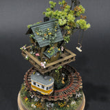 Tree House Line #2 "Yellow Train and Green Tree House" : Yoshiaki Ishikawa - painted 1:150 size