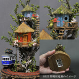 树屋线#4“蓝色火车和茅草屋顶树屋”：Yoshiaki Ishikawa - 涂漆 1:150 尺寸