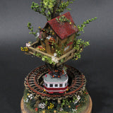 Tree House Line #5 "Red and Purple Train and Red Tree House" : Yoshiaki Ishikawa - painted 1:150 size