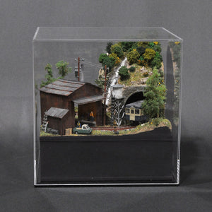 Turntable Line #1a [Túnel y pequeña fábrica al pie de la montaña - B]: Yoshiaki Ishikawa, pintado, tamaño 1:150