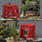 Turntable Line #3 - Red Bridge and Campsite: Yoshiaki Ishikawa, painted, 1:150 size