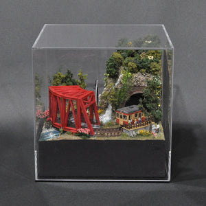 Turntable Line #3 - Red Bridge and Campsite: Yoshiaki Ishikawa, painted, 1:150 size