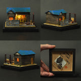 90mm cube miniature "Tavern near the construction site" : Taro, painted, Non-scale