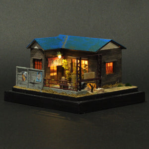 90mm cube miniature "Tavern near the construction site" : Taro, painted, Non-scale