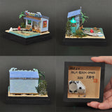 Cubo en miniatura de 90 mm "Palm Beach Oasis" : Taro, pintado, Sin escala
