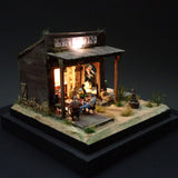90mm cube miniature "WESTERN BAR 1" : Taro - painted, Non-scale