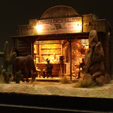 90mm cube miniature "WESTERN BAR 3" : Taro - painted, Non-scale