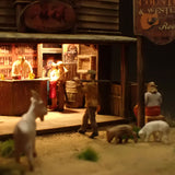 90mm cube miniature "WESTERN BAR 6" : Taro - painted, Non-scale