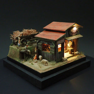 90mm cube miniature "WESTERN BAR 12" : Taro - painted, Non-scale