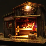 90mm cube miniature "WESTERN BAR 12" : Taro - painted, Non-scale