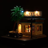 90mm cube miniature "Motor Hotel.3" : Taro - painted, not to scale