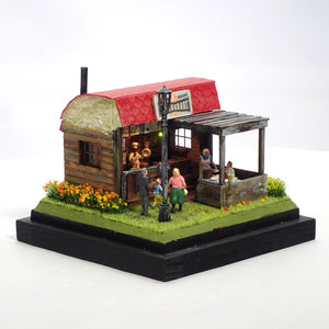 90mm cube miniature "Park Street Restaurant" : Taro diorama work non-scale 281