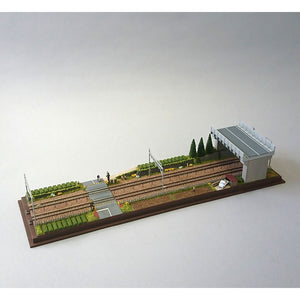 Tea Field and Elevated Road (with pole between lines) : Yasuji Ibuchi Painted Completed N (1:150)