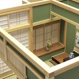 Japanese-style room with shoin: Matsumoto Craft Works Yoshihiko Matsumoto Modeling work 1:12 scale