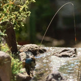 An old man fishing in a mountain stream : Art Stage K 1:150 size pre-painted model