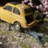 FIAT500F in the spring sunshine : Art Stage K diorama work 1:64scale
