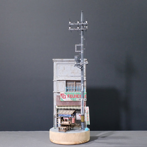 Telephone pole and photo shop : Satoru Ohoshima, diorama work 1:25 scale