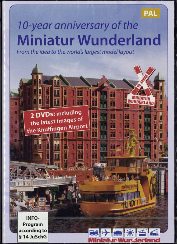 ¡Versión PAL! 10 años de aniversario de Miniatur Wunderland 10 años de aniversario de Miniatur Wunderland (DVD) Inglés